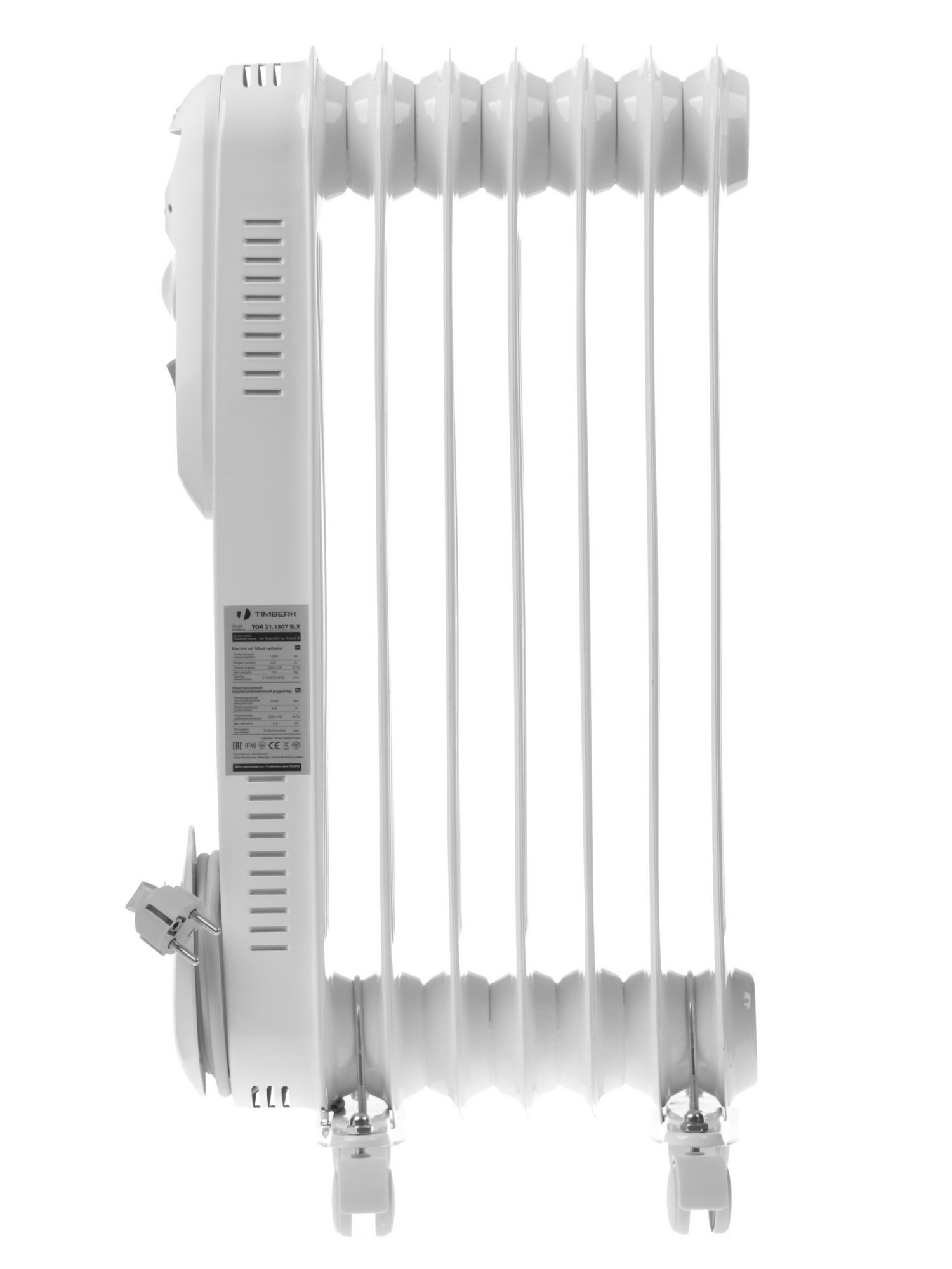 1079461 Масляный обогреватель Timberk TOR 21.1507 SLX белый STDN-0040550 - Вид №4
