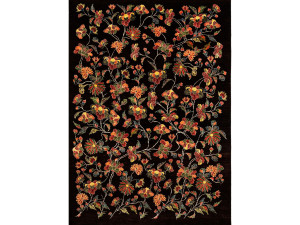 Шерстяной прямоугольный цветочный ковер