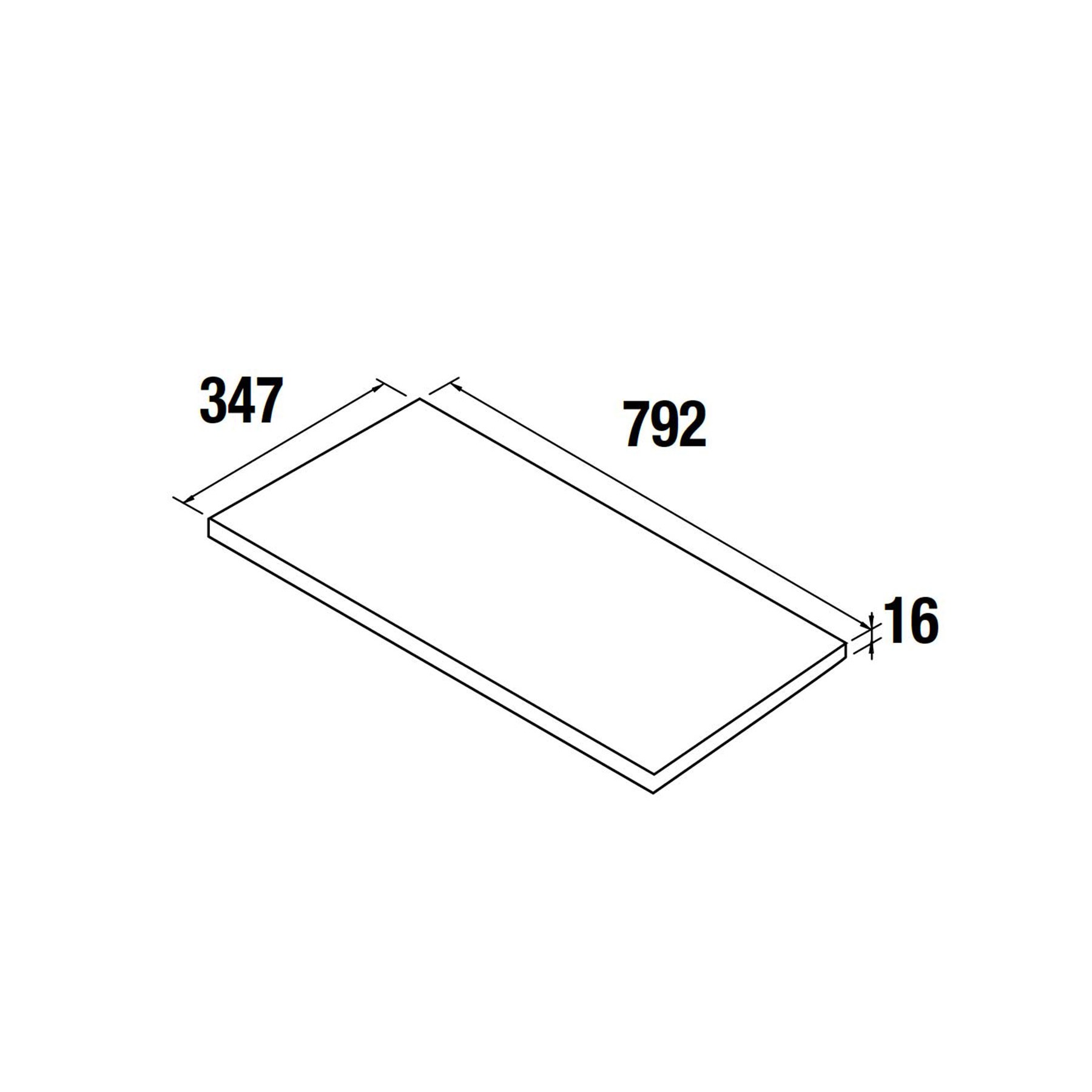 24840 SALGAR Полка АЛЬЯНС глубиной 40 НАТУРАЛ 792 x 347 x 16 мм  - Вид №1