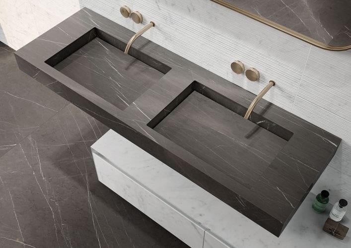 Прямоугольная двойная подвесная раковина из керамогранита Italgraniti Italgranitive ARCH-00066915 - Вид №4