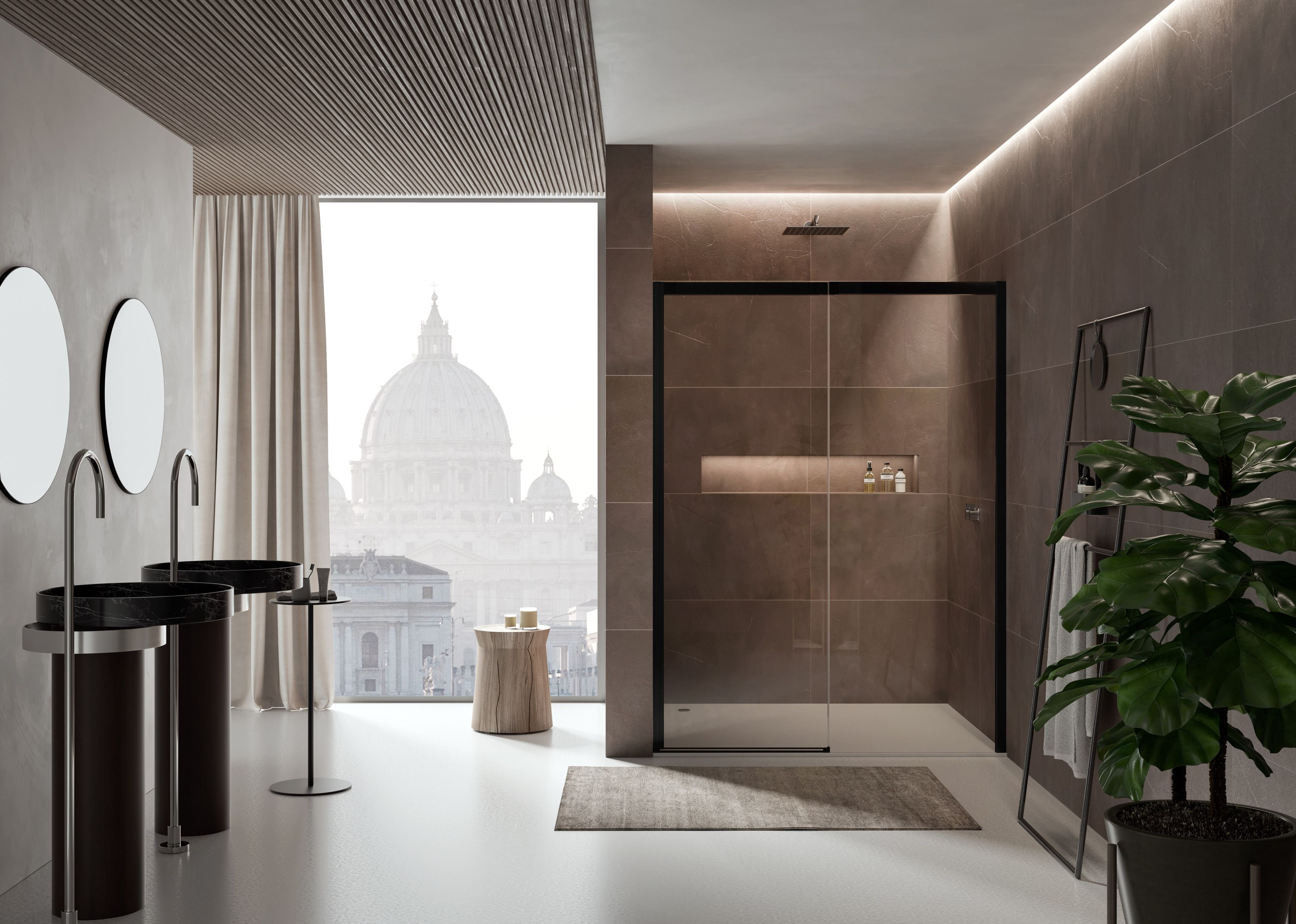 Алюминиевая и стеклянная душевая кабина с раздвижной дверью DUKA вода 5000 ARCH-00071644 - Вид №9