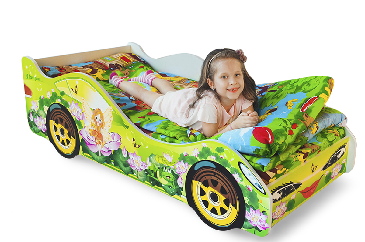 Детская кровать-машина "Сказка" БЕЛЬМАРКО  326755 Зеленый Santreyd  - Вид №1