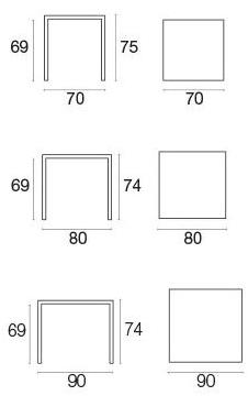 emu Квадратный стальной стол Nova 857 - 858 - 859 - Вид №17