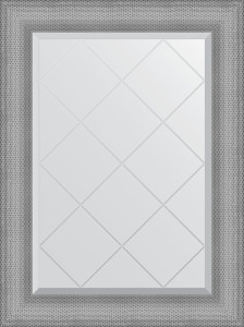 BY 4543 Зеркало с гравировкой в багетной раме - серебряная кольчуга 88 mm EVOFORM Exclusive-G