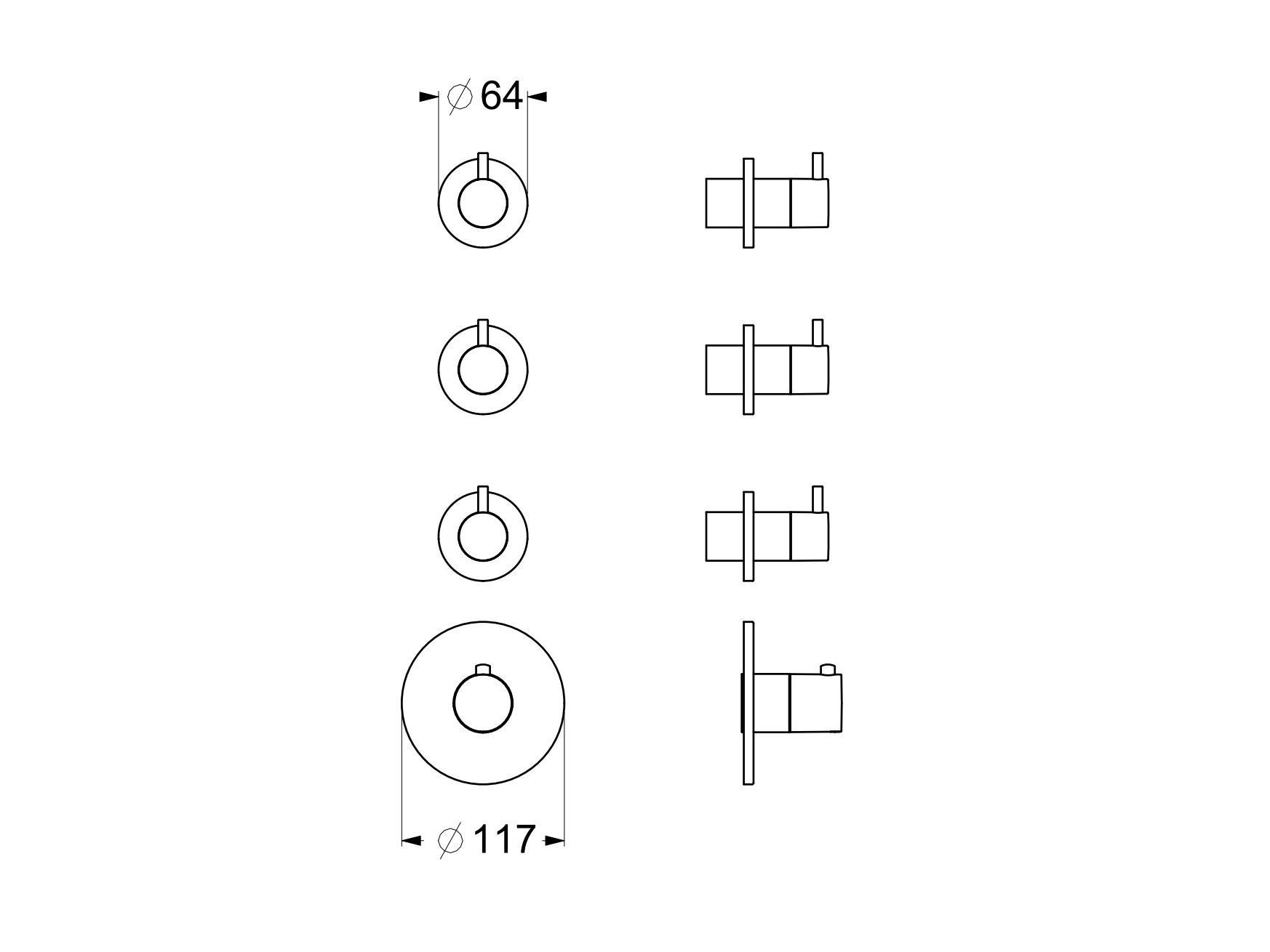Термостатический встраиваемый смеситель для душа GUGLIELMI RUBINETTERIE Sprint ARCH-00131491 - Вид №2