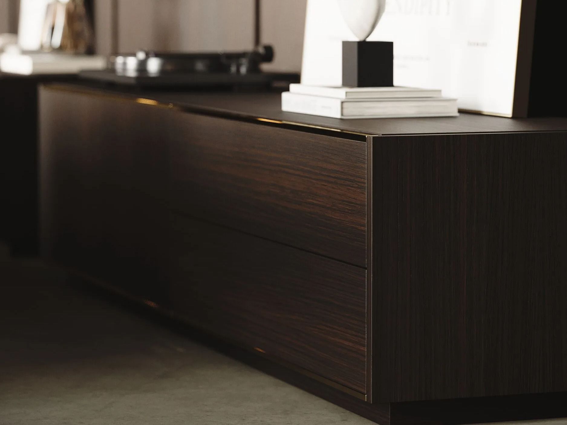 Деревянный шкаф для телевизора с выдвижными ящиками и дверцами Laskasas Origin ARCH-00063966 - Вид №5