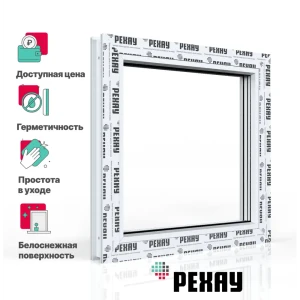 91814443 Пластиковое окно ПВХ Рехау Blitz 1000x1000мм (ВхШ) глухое однокамерный стеклопакет цвет белый STLM-1358762
