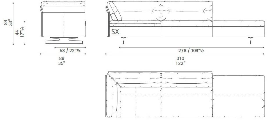 Poltrona Frau Модульный диван с журнальной полкой La collezione - divani e poltrone sun-id-1502655 - Вид №25