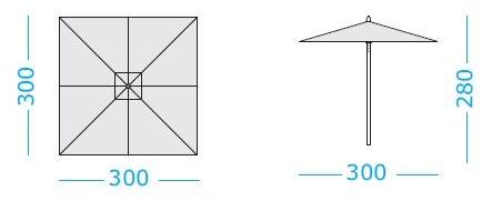 Ethimo Квадратный зонт из акриловой ткани Classic Omqtsb - Вид №4