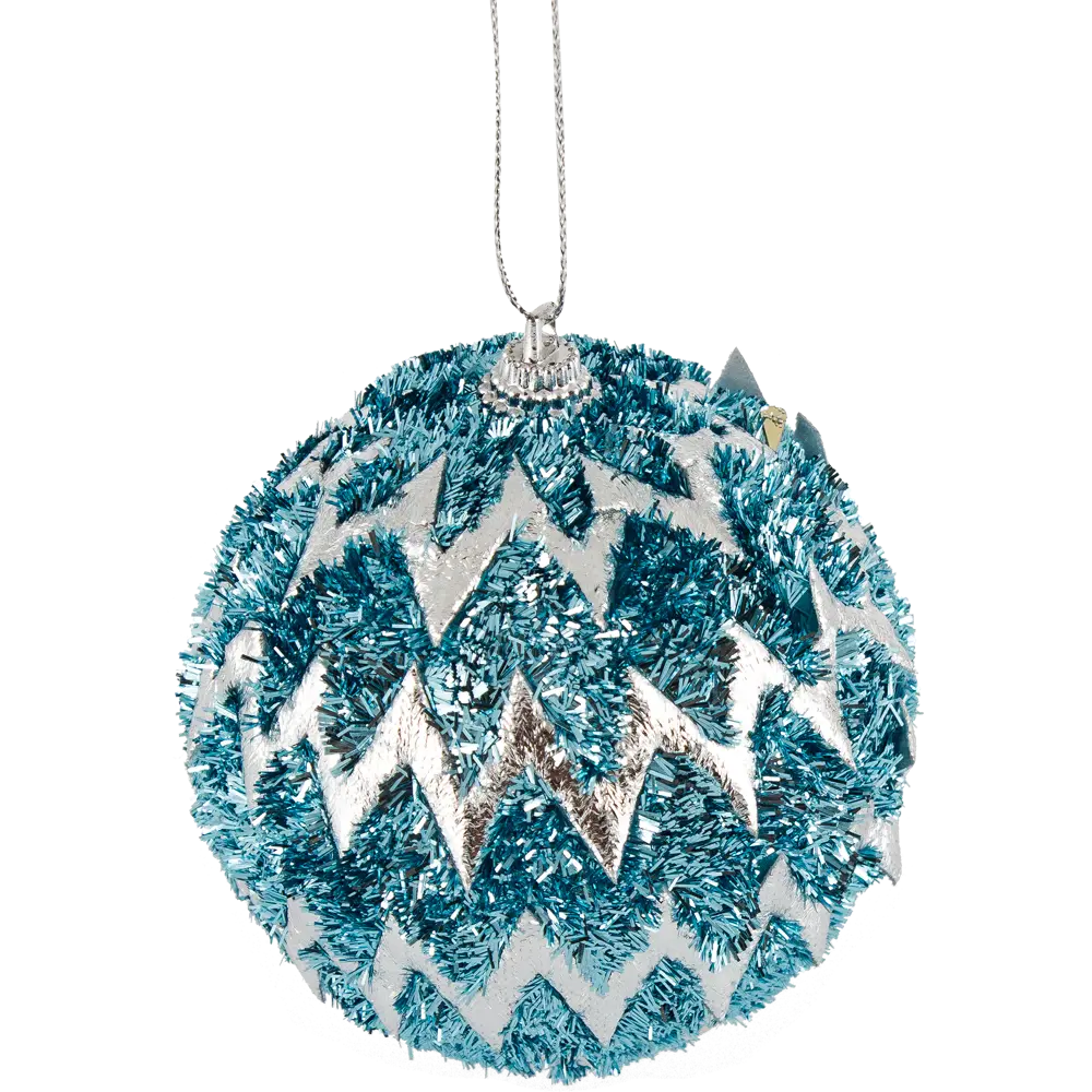 Шар ёлочный Winter с мишурой ø 7.8 см пена голубой 82184380 STLM-2066530 Santreyd 