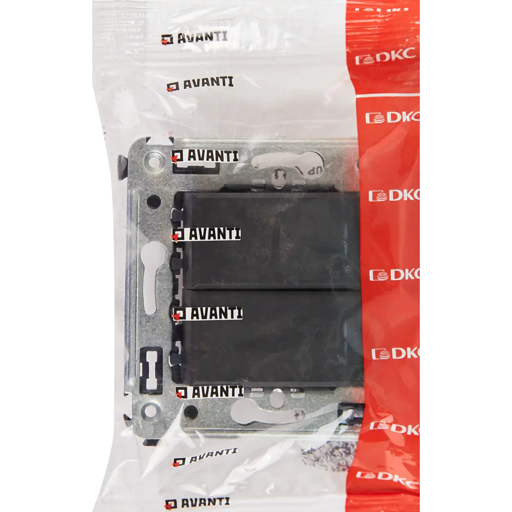 Выключатель встраиваемый DKC Avanti 2 клавиши цвет черный матовый STLM-2052033 - Вид №4