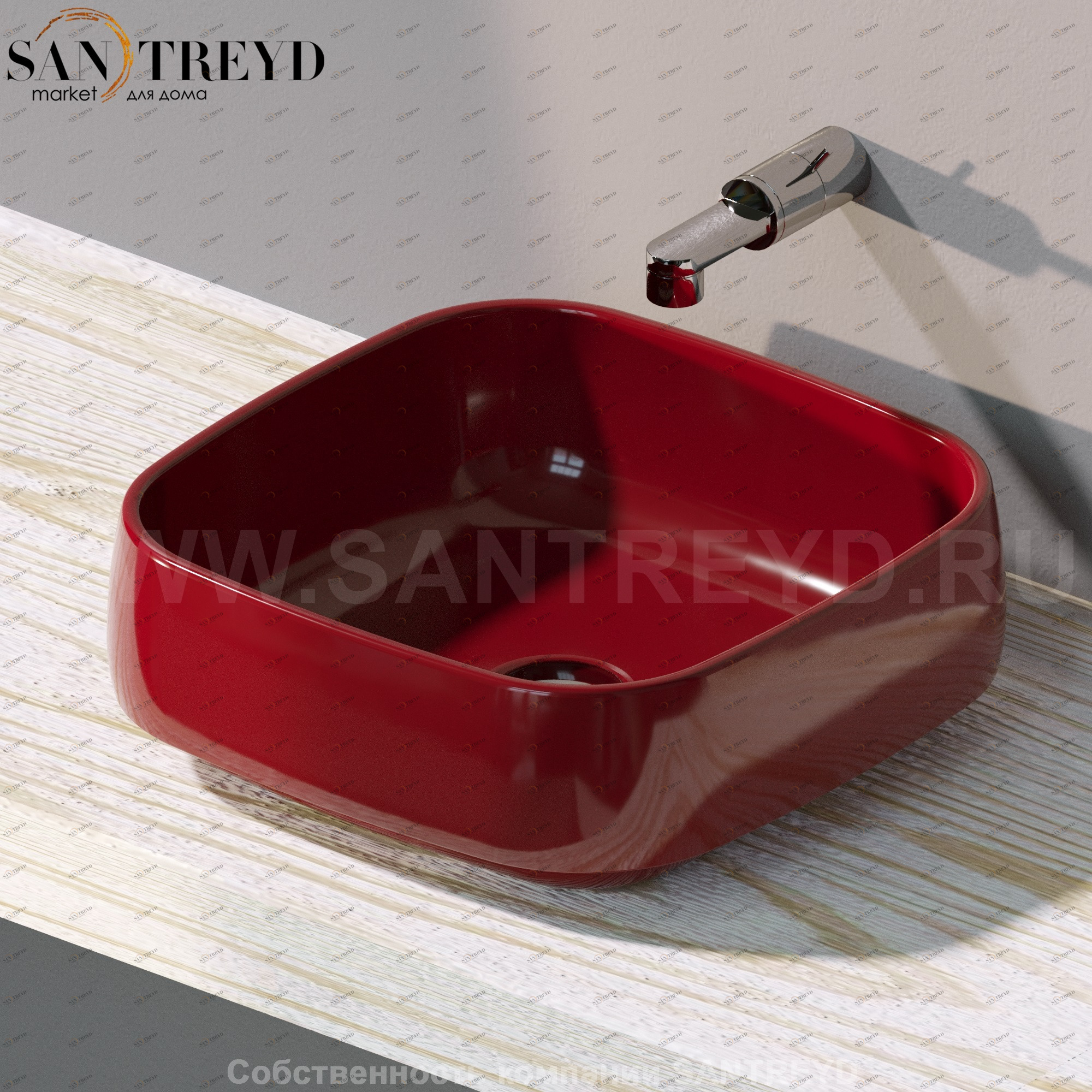 FG40A3011 Накладная раковина на столешницу  квадратная Ceramica Flaminia Flag