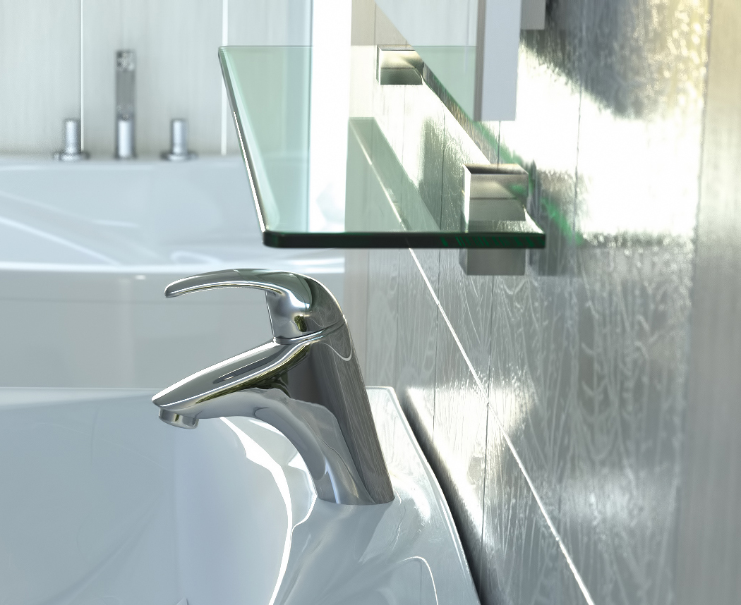 Стеклянная полка 700700⨉120⨉8 мм хром Santreyd VIGO sun-id-665300 - Вид №1