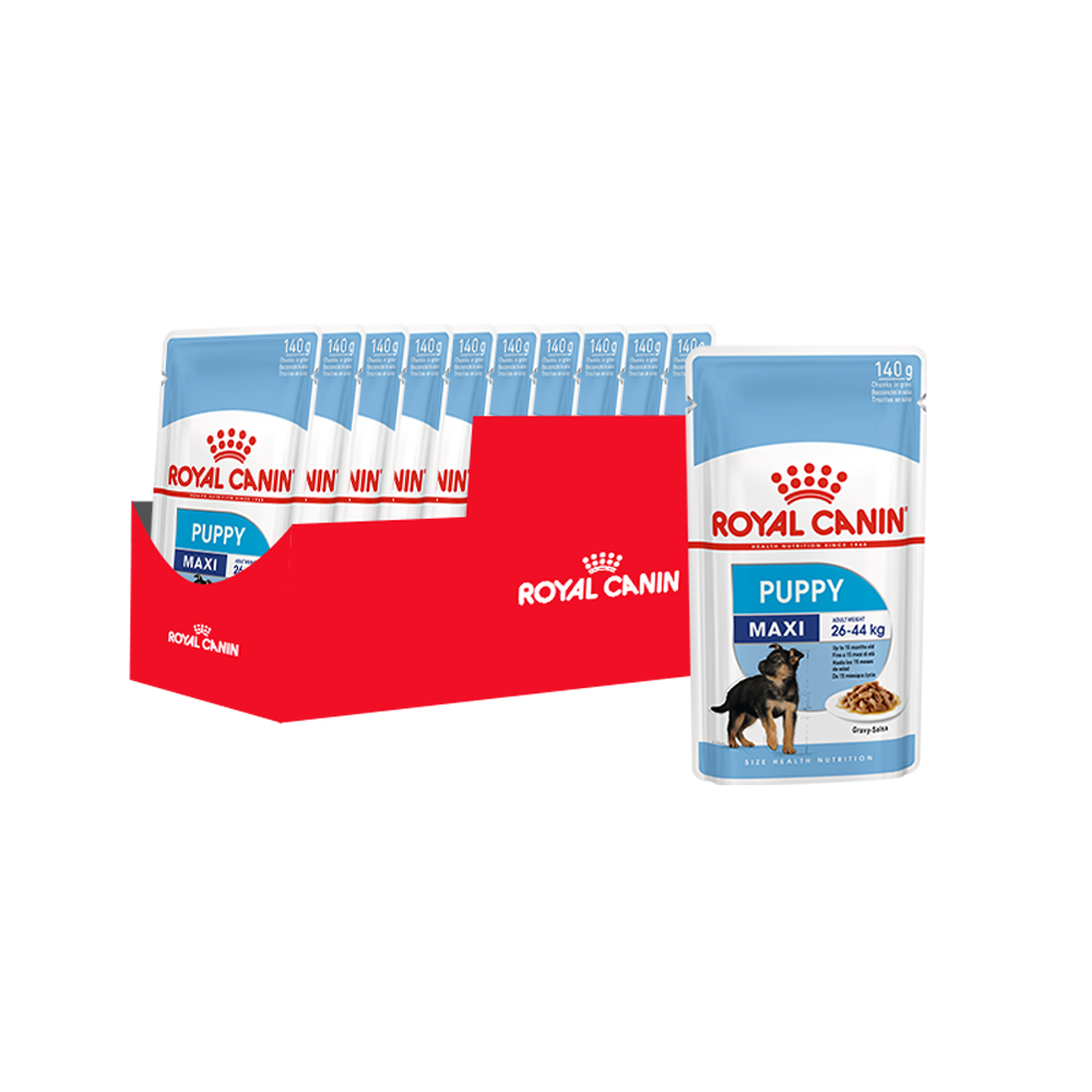 ПР0048349*10 Корм для щенков Maxi Puppy для крупных пород, соус пауч 140г (упаковка - 10 шт) ROYAL CANIN 