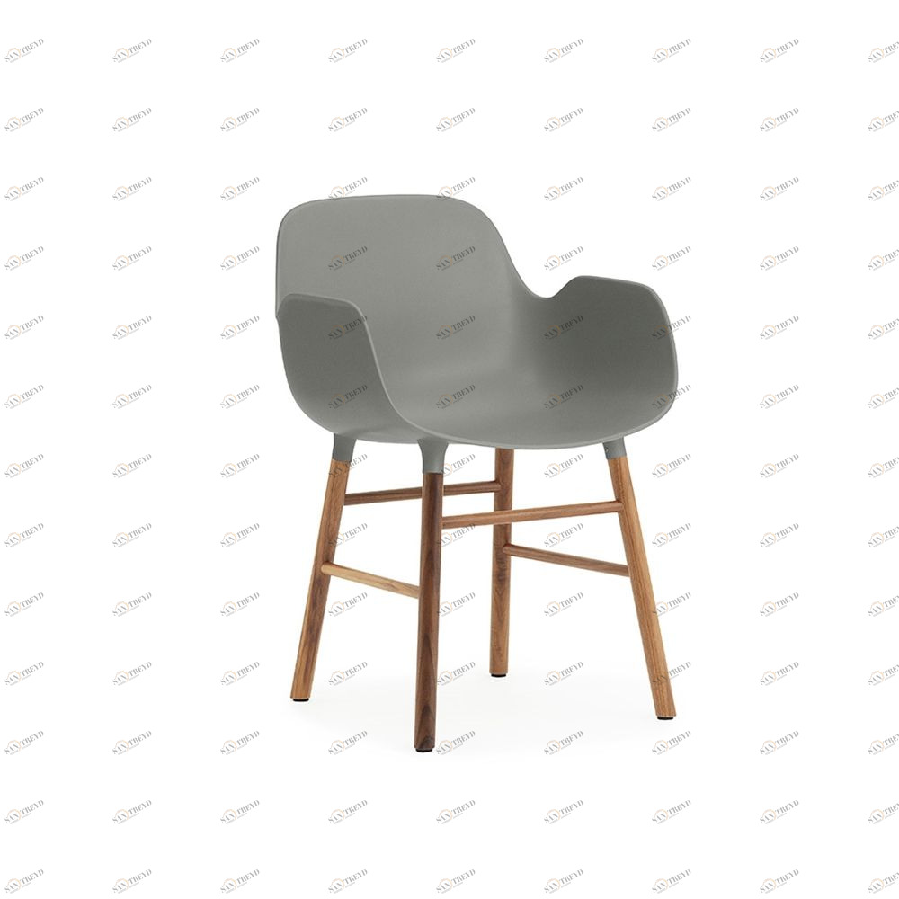 Кресло Form с ножками из ореха 78х56.1х52 см, серое Normann Copenhagen 602769