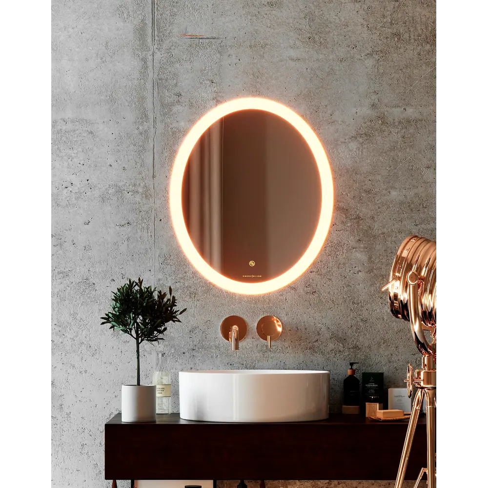 Зеркало для ванной Omega Glass Тип 3 SD363 с подсветкой 50x60 см овальное STLM-2199741