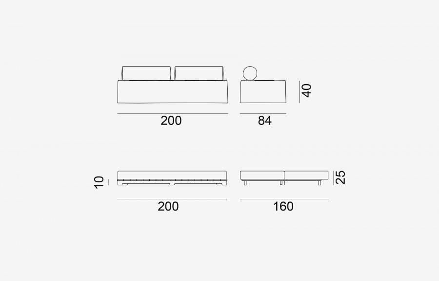 Gervasoni Диван-кровать со съемным чехлом Beds sun-id-1468447 - Вид №4