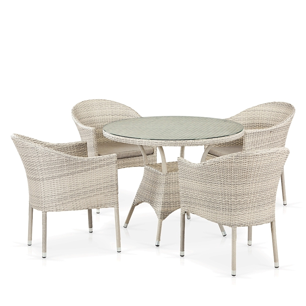 T190A/Y350A-W85-D96 Latte 4Pcs Комплект плетеной мебели Afina 