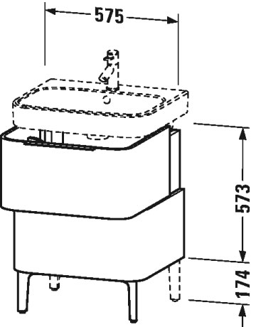 H2637101111 Тумбочка напольная Happy D.2 #H26371 575 x 480 мм Кашемировый дуб Duravit - Вид №2