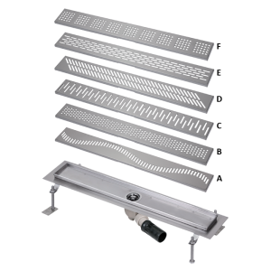 69031 Нержавеющий водоотводящий желоб, длина 750 мм SANELA