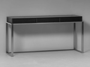 Консоль из массива дерева и латуни с ящиками