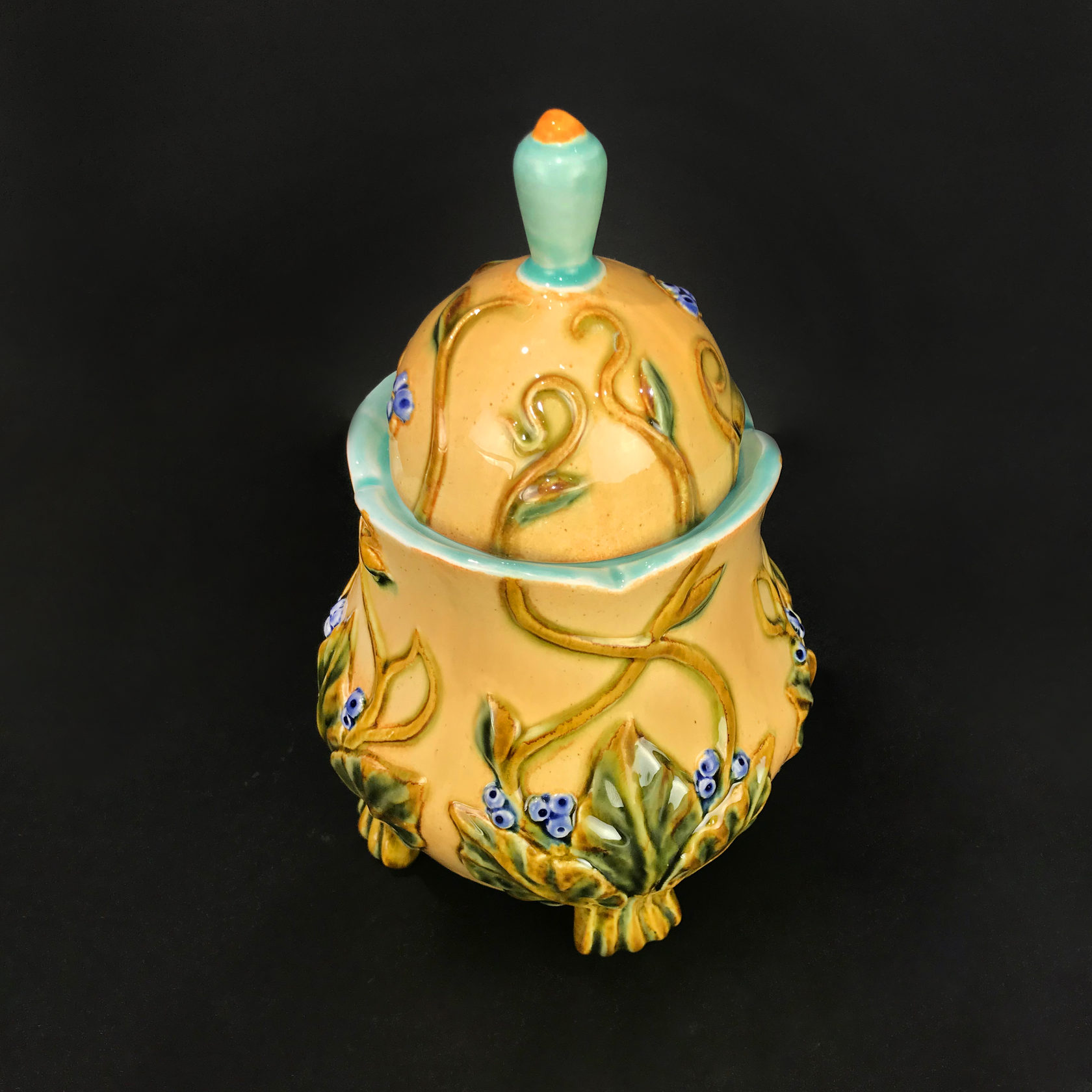 Сахарница «Летний луг» Голубой/Желтый PROVANSFAIENCE  - Вид №2