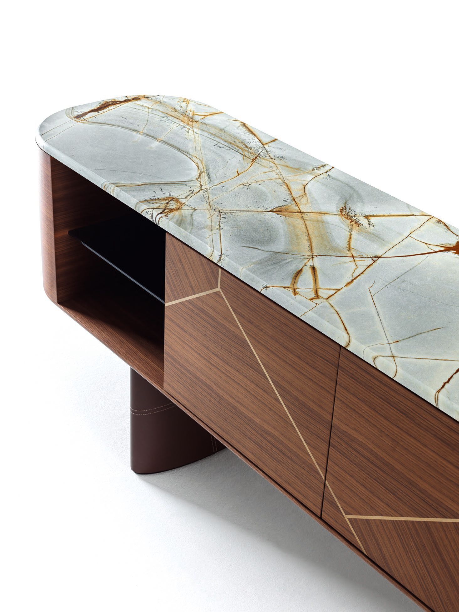 Сервант из ореха Каналетто с мраморным верхом CEPPI коллекция 2024 ARCH-00119799 - Вид №1
