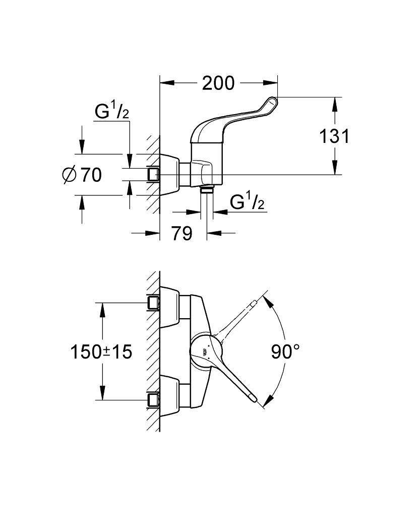32796000 Смеситель для душа Grohe хром  - Вид №1