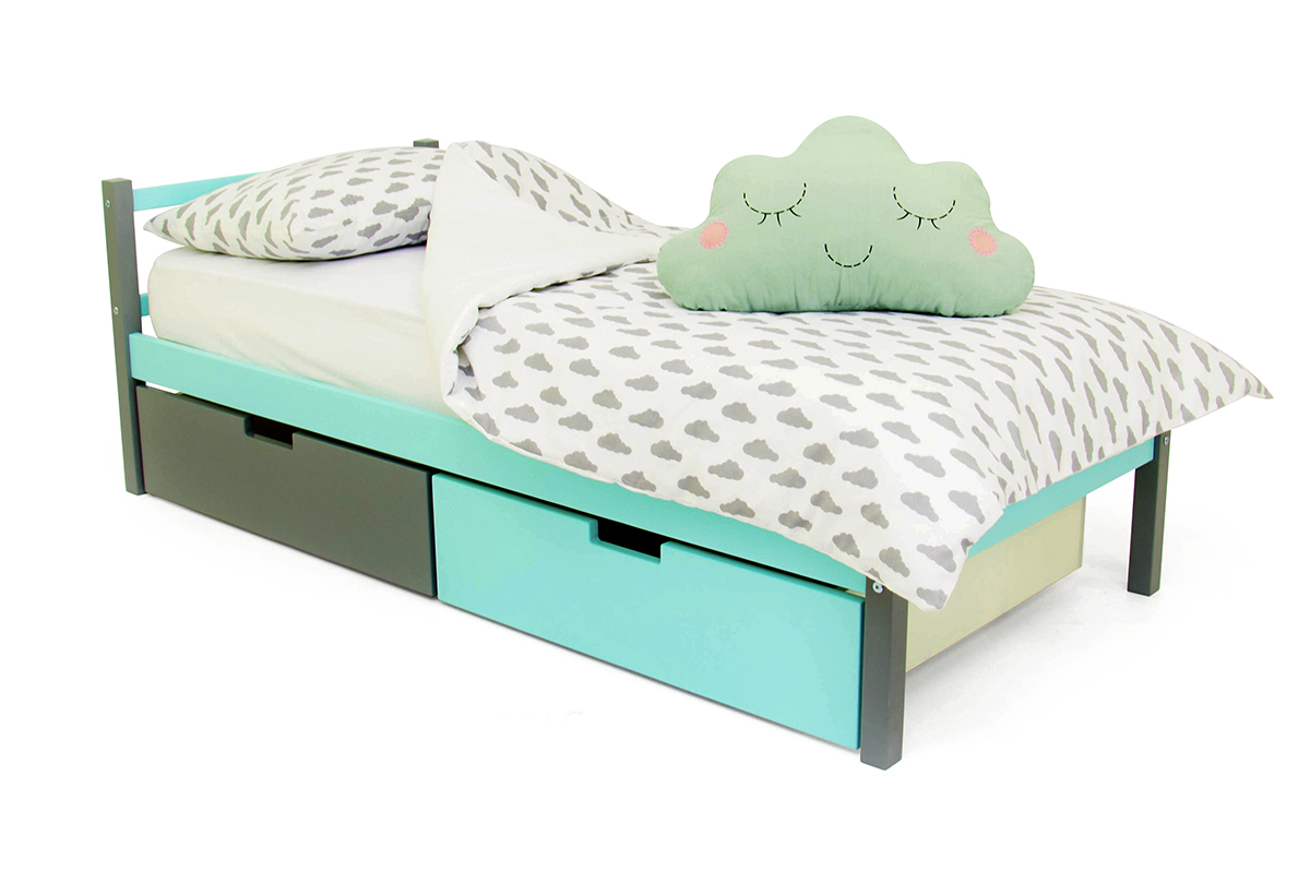 Детская кровать Svogen classic графит, мятная БЕЛЬМАРКО  326811 Голубой;серый Santreyd  - Вид №2