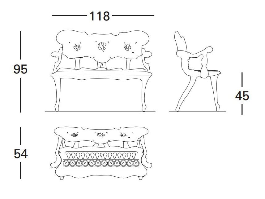 Скамья из массива дерева со спинкой BD Barcelona Гауди ARCH-00014685 - Вид №3