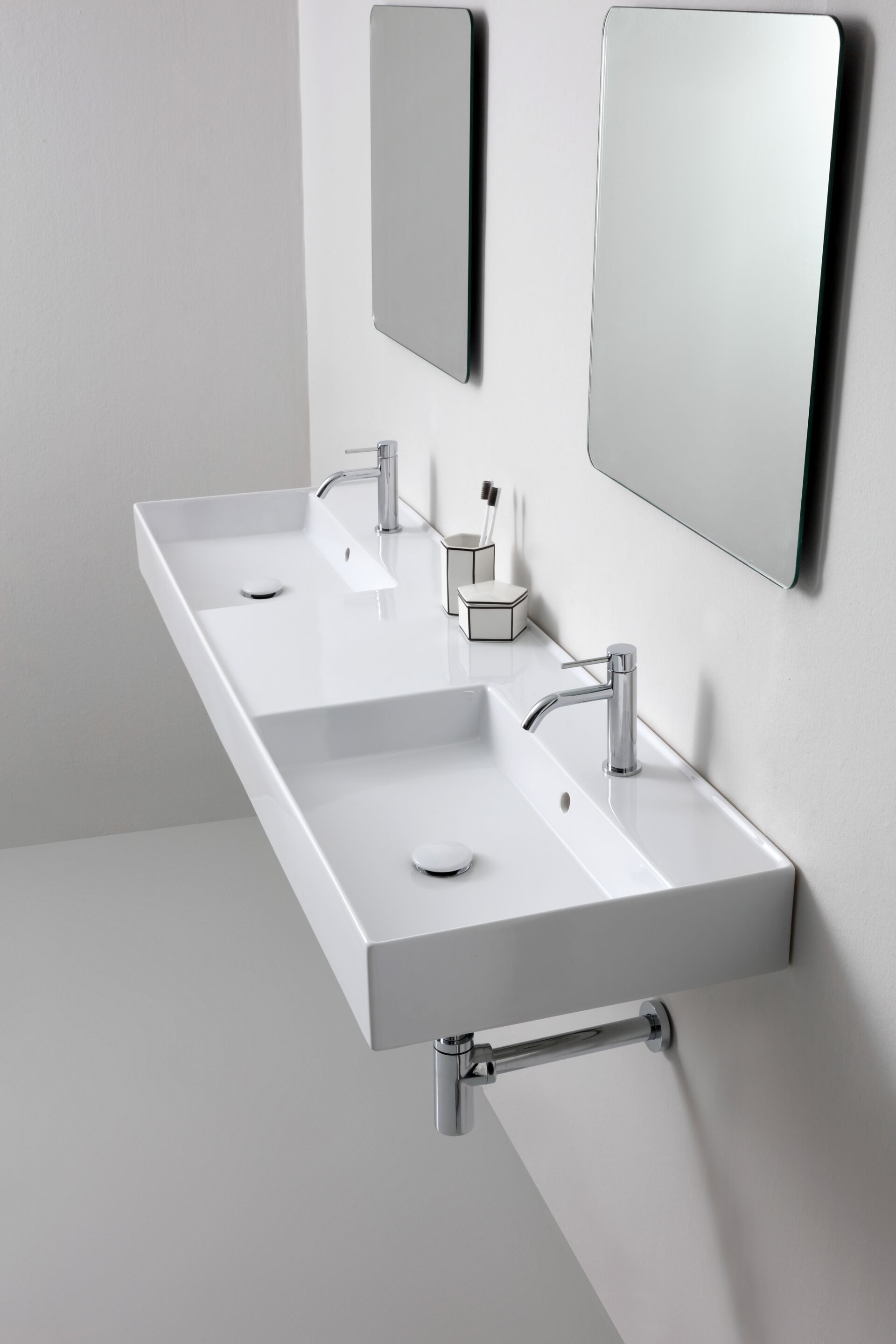 Керамическая прямоугольная двойная раковина Olympia Ceramica DROP ARCH-00146956 - Вид №2