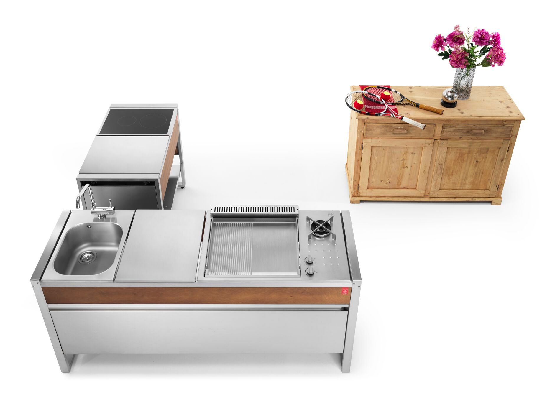 Уличная мобильная кухня с газовым барбекю PLA.NET Outdoor Cooking Kitchen ARCH-00152121