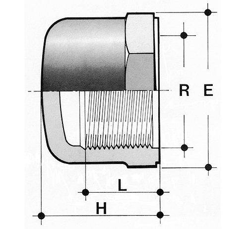 SANIT 72109606032 Заглушка, PVC-U, резьбовое гнездо  - Вид №1