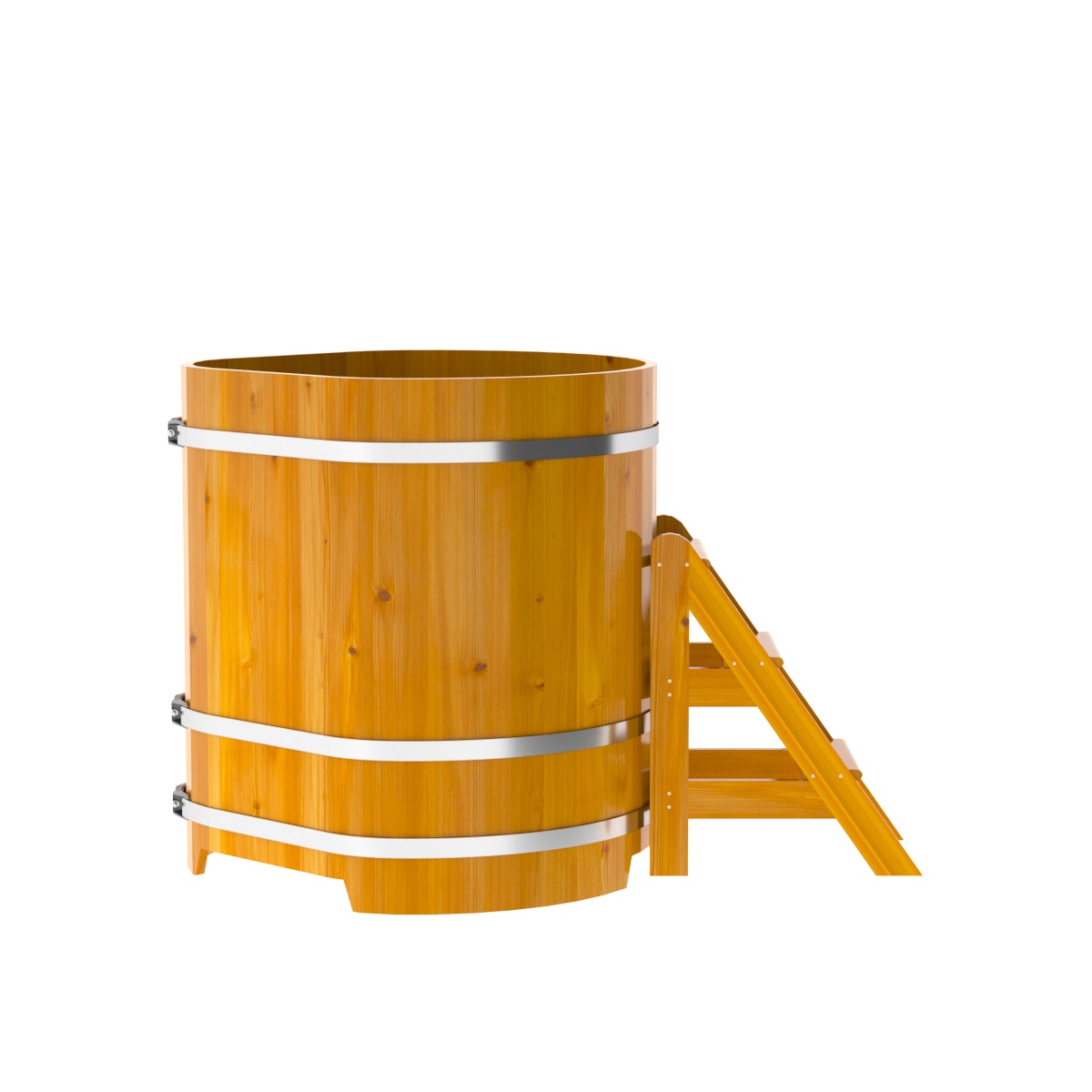 2306 Купель угловая из лиственницы Рустик 1,03х1,03х1,2 натуральная Alyarus  - Вид №3