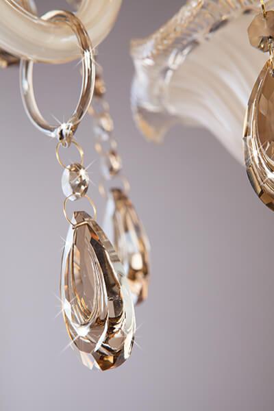 Бра на 2 лампы с хрустальными подвесками бежевое Bogates 124/2 BOGATES СВЕЧА 00-3931041 Бежевый  - Вид №1