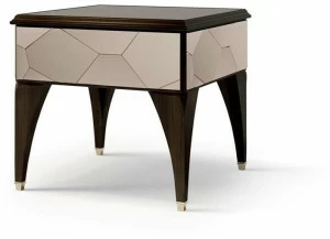 Carpanese Home Журнальный столик / прикроватная тумбочка из дерева со вставкой из зеркального стекла Heritage 6638