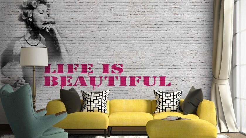 GLAMORA Виниловые обои под кирпич Fancy sun-id-1494597 - Вид №1