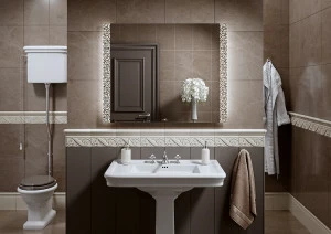 Зеркало настенное с подсветкой 90х80 см белое Delveto ALAVANN DELVETO 303963 Белый;зеркальный