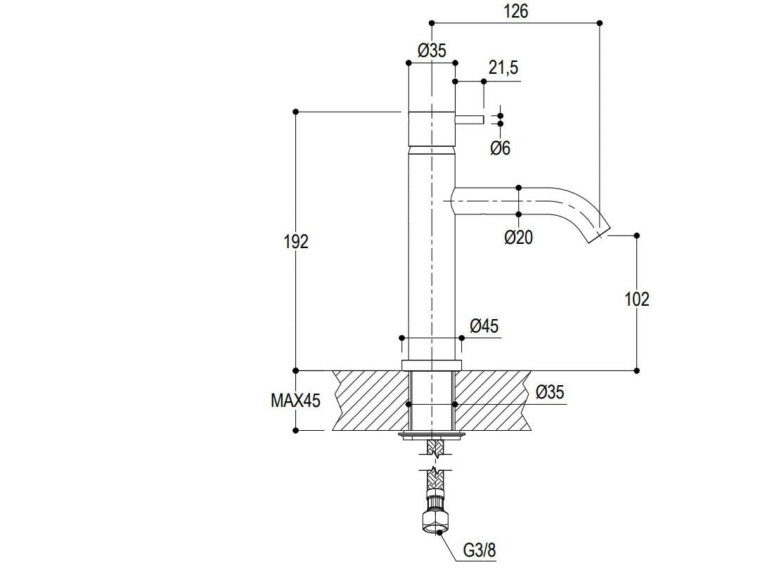 Смеситель для раковины из нержавеющей стали Ritmonio Diametro35 Inox ARCH-00083462 - Вид №4