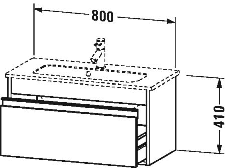 KT642307575 Ketho Тумбочка подвесная компакт Лен, декор Duravit - Вид №1