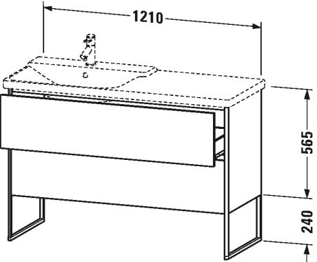 XS446601818 XSquare Тумбочка напольная Белый матовый, декор Duravit - Вид №1