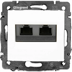 Розетка компьютерная Legrand Valena 2xRJ45 кат. 5e UTP белая