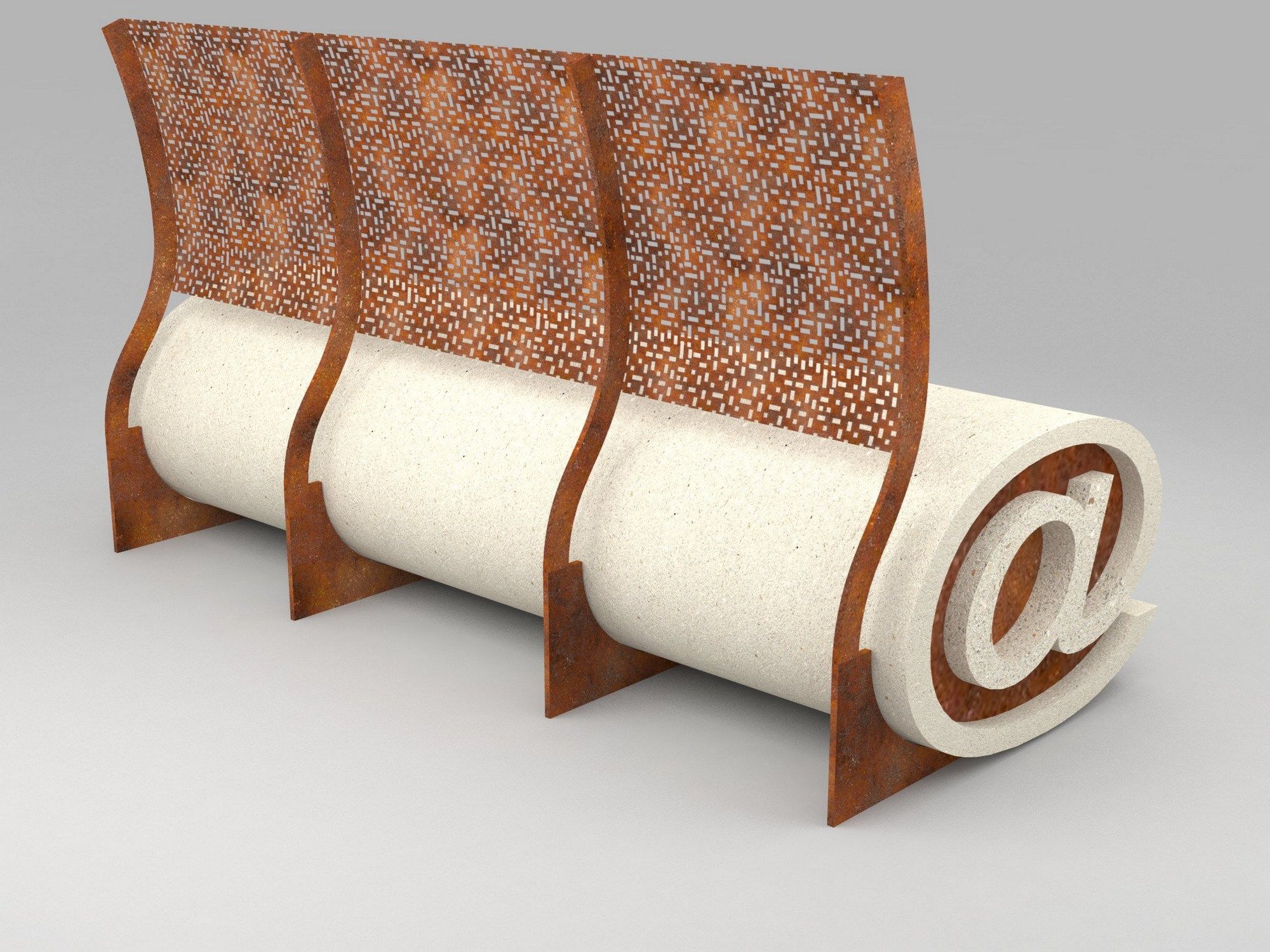 Реконструированная каменная скамья со спинкой Viscio Urban Design PANCHIN@ 1.0 ARCH-00110752