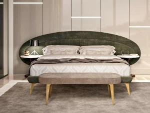 Barnini Oseo Двуспальная кровать из кожи с обитым изголовьем Richmond upon thames Rc10 - rc11