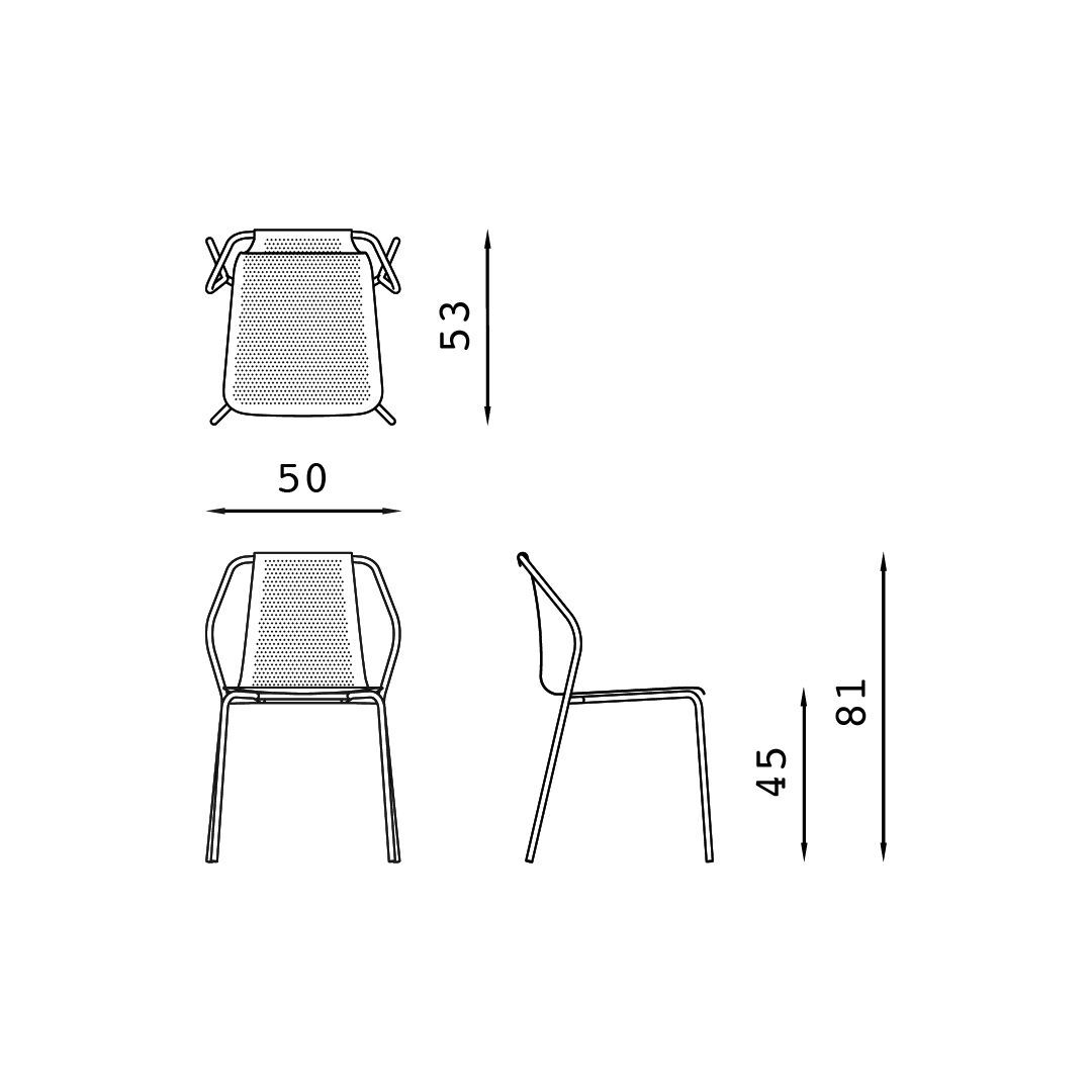 Штабелируемый садовый стул из перфорированного листового металла BALERI ITALIA DONNA OUTDOOR ARCH-00142400 - Вид №13