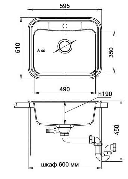 Кухонная мойка A-60 GRANFEST Ewigstein - Вид №1
