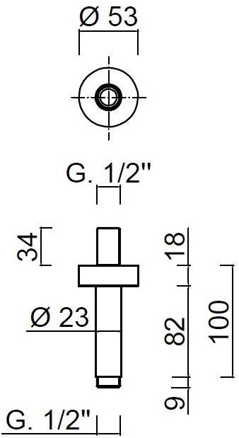 Rubinetteria Giulini Подвесной кронштейн для душа Classic revolution - praga F1762-10 - Вид №1