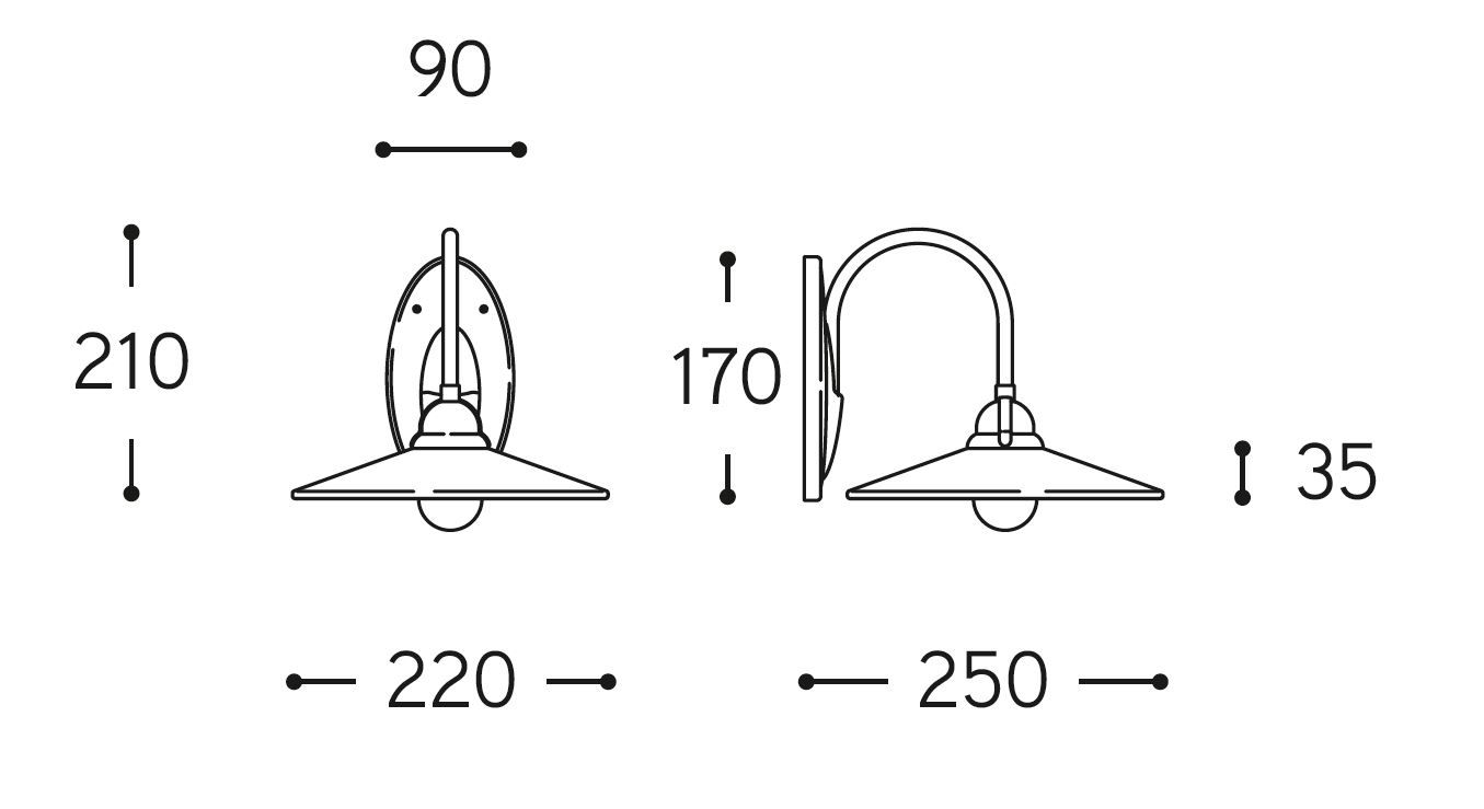 Керамический настенный светильник с фиксированной рукояткой Aldo Bernardi Tesa ARCH-00113453 - Вид №2