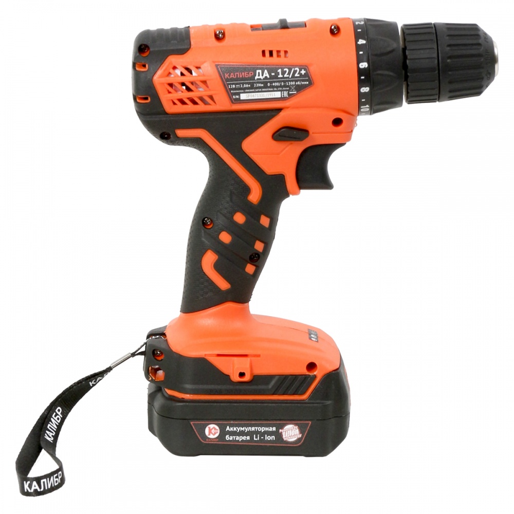 43799 Калибр Аккумуляторная дрель (Li-Ion) ДА-12/2+  - Вид №1