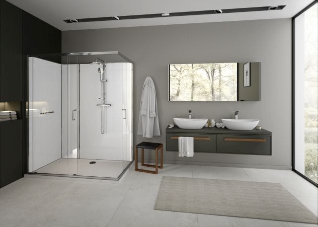 Стеклянная угловая душевая кабина с раздвижной дверью HOESCH NUNITY ARCH-00144053 - Вид №2